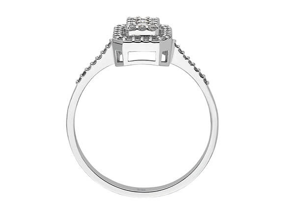 Birgie Rechteckiger Pavé-Ring mit Diamanten (0,20 Karat)