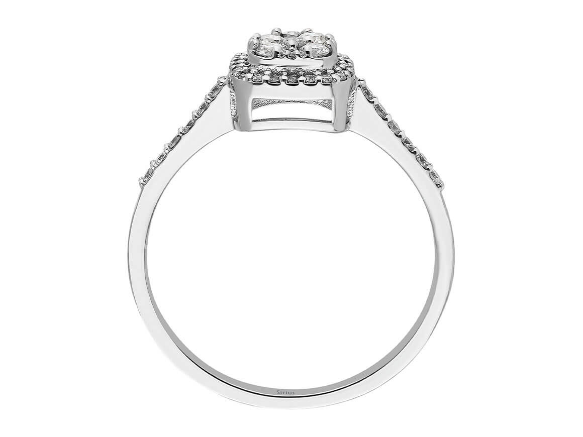 Birgie Quadratischer Cluster-Ring mit Diamanten (0,28 Karat)