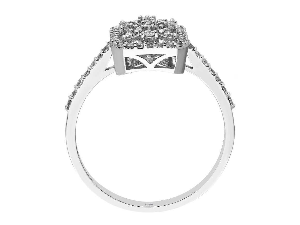 Birgie Rechteckiger Pavé-Diamantring