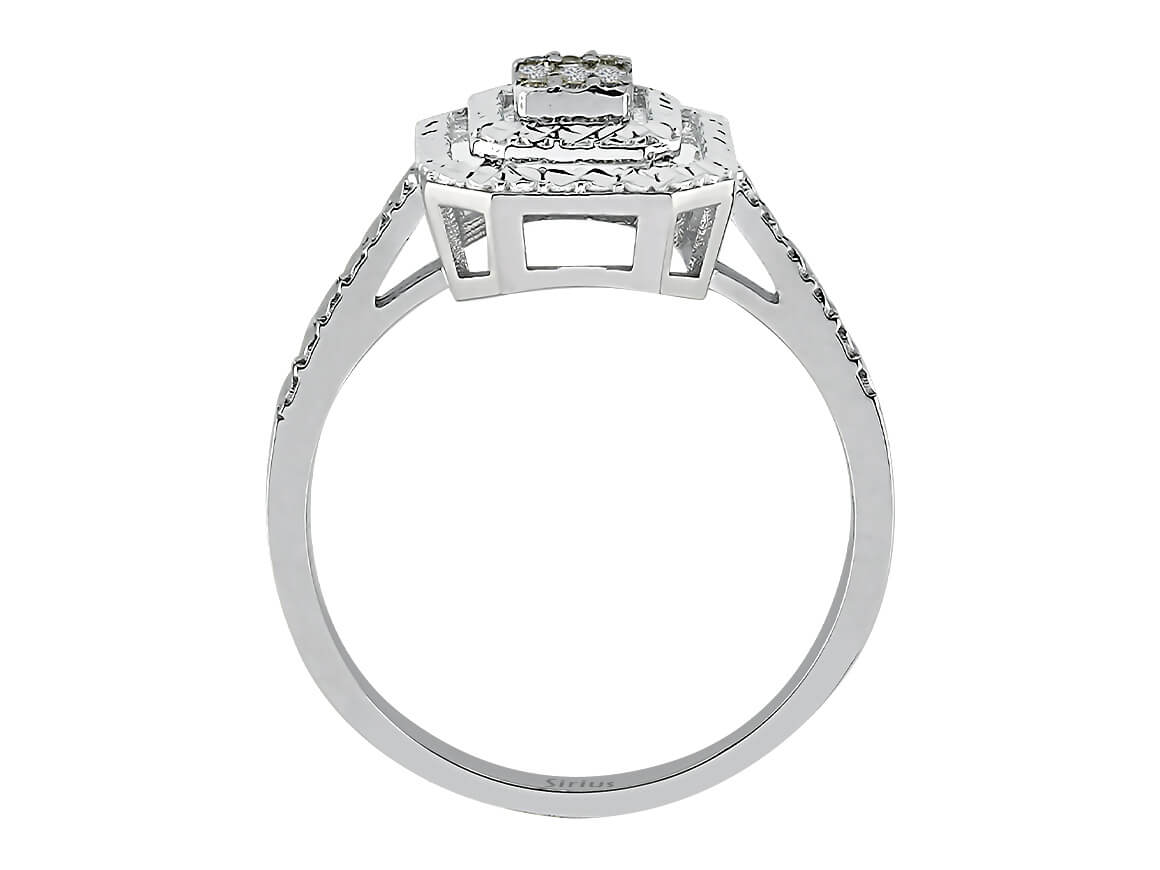 Birgie Baguette-Diamantring mit Effekt