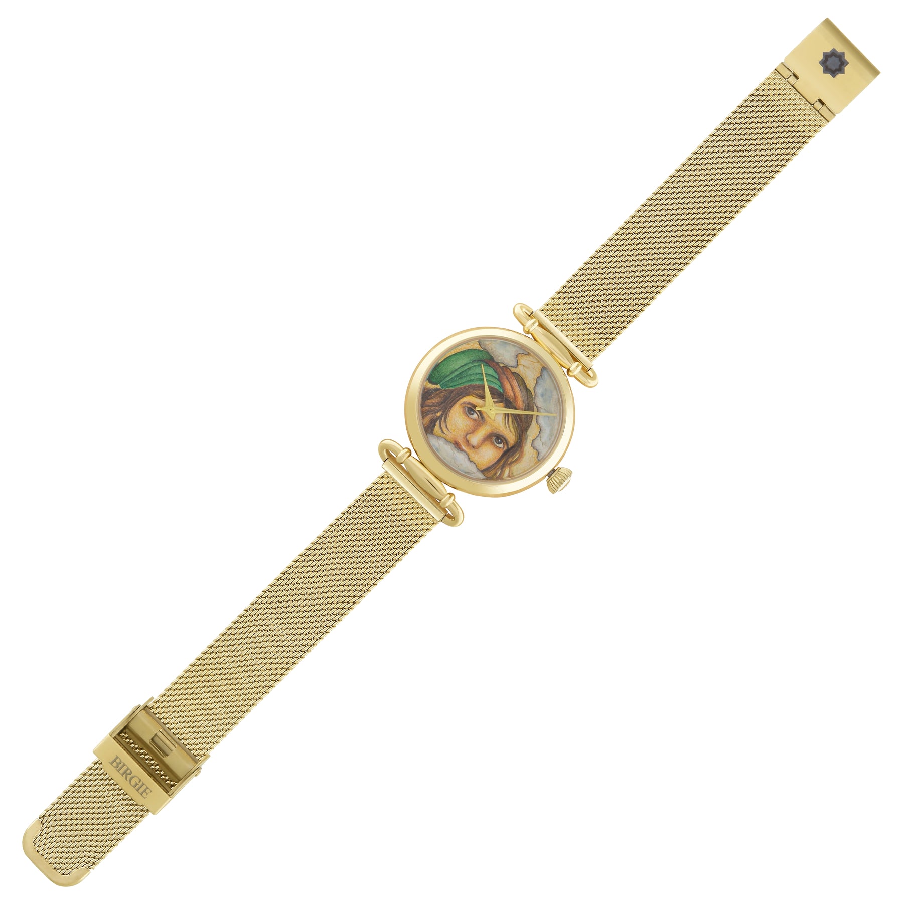 Acryl Hand Gemalte Frauen Gesicht Uhr