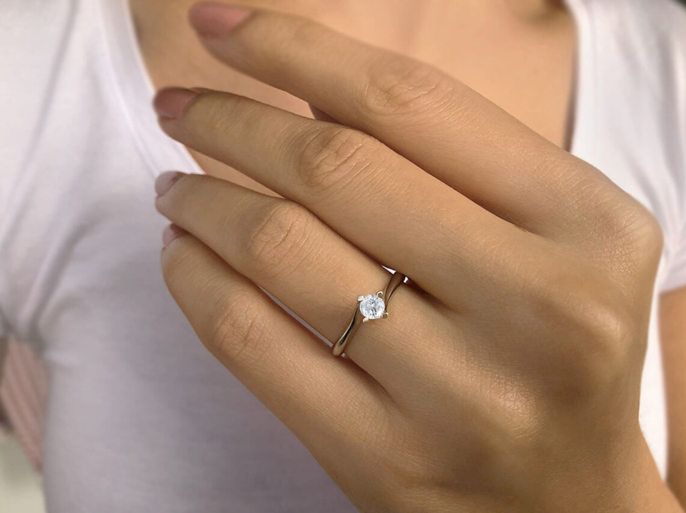 0.16 carat solitaire diamond ring