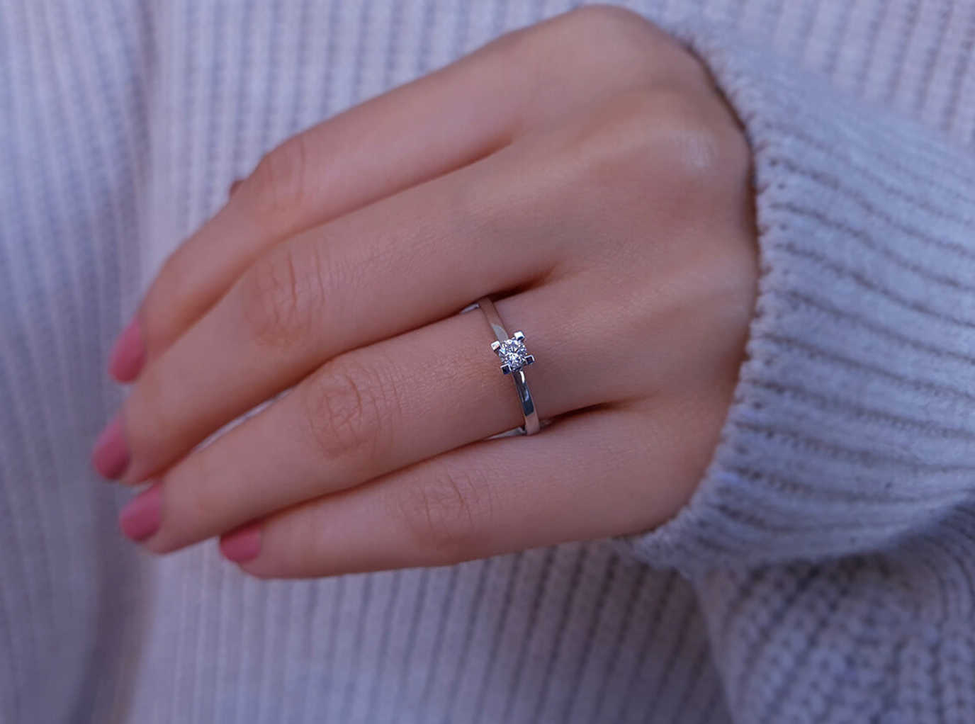 Bague solitaire diamant 0,15 carat