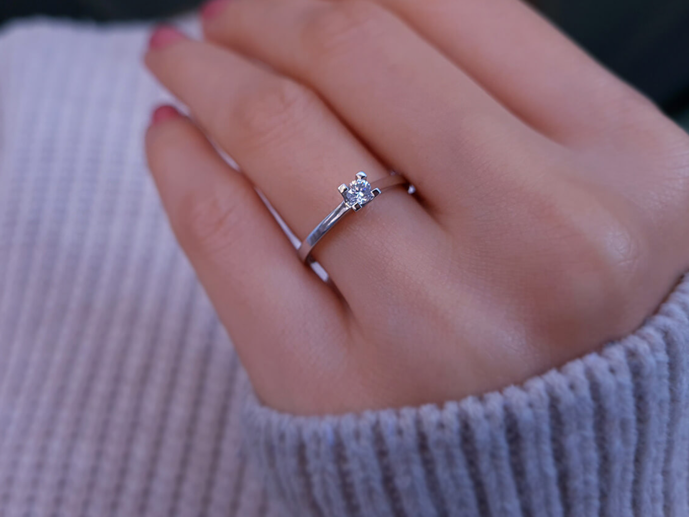 Bague solitaire diamant 0,15 carat