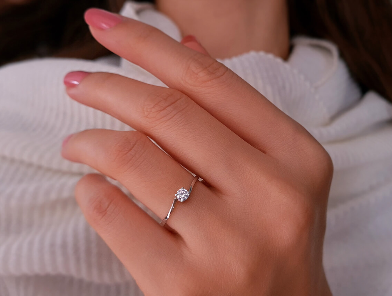 0.14 carat solitaire diamond ring