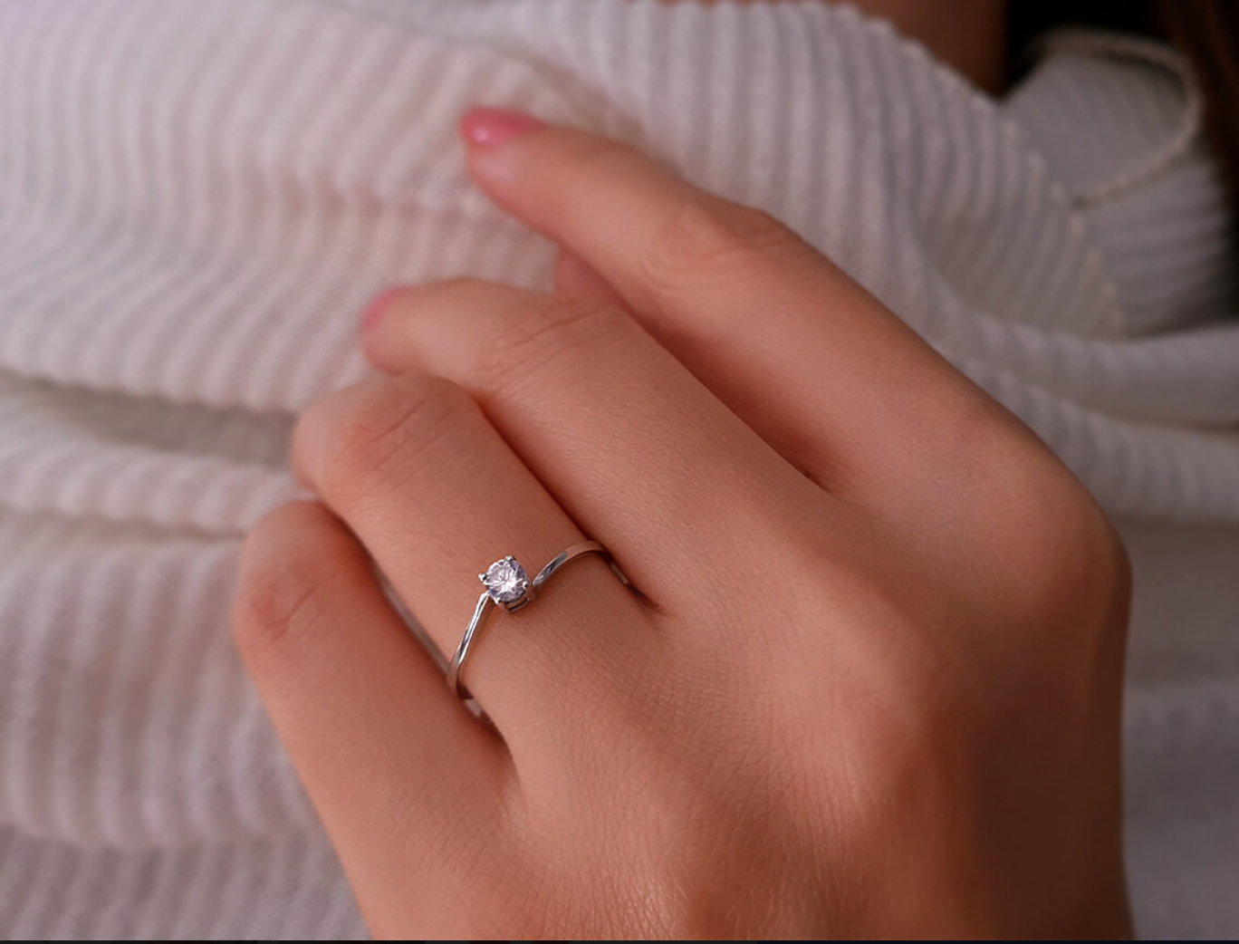 0.14 carat solitaire diamond ring