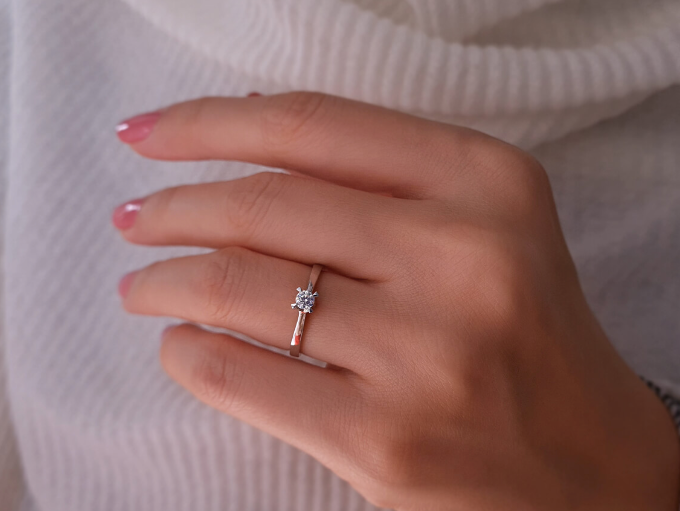 0.13 carat solitaire diamond ring