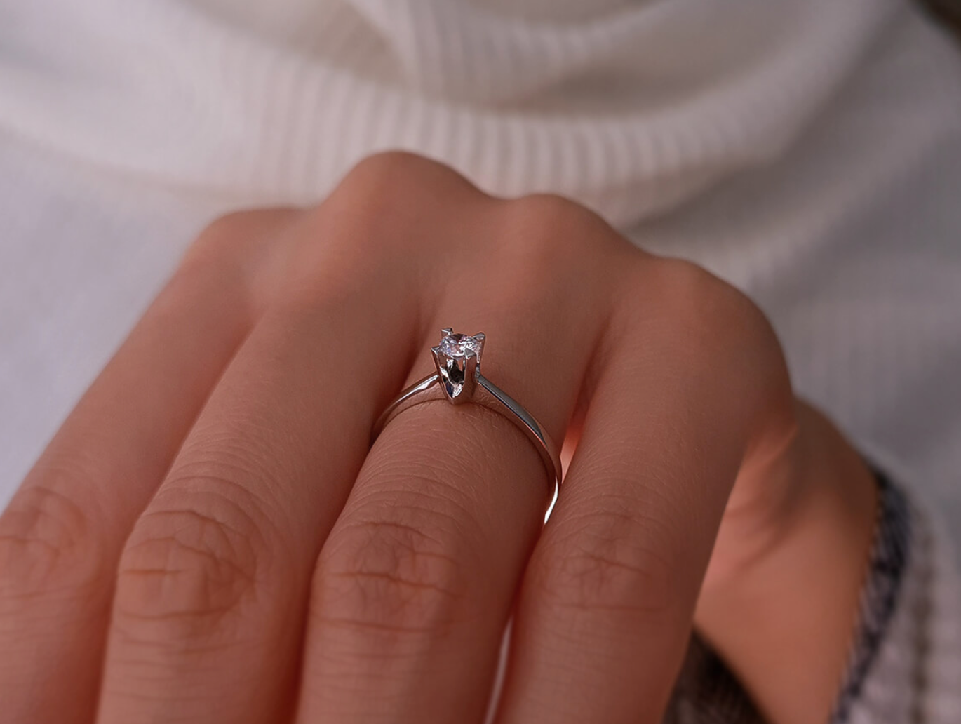 0.13 carat solitaire diamond ring