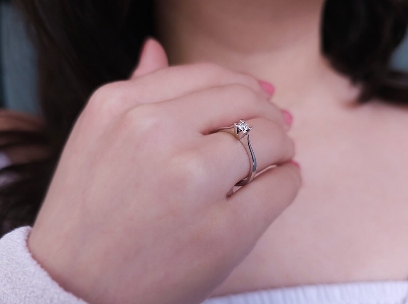 0.11 Karat Solitär Diamantring