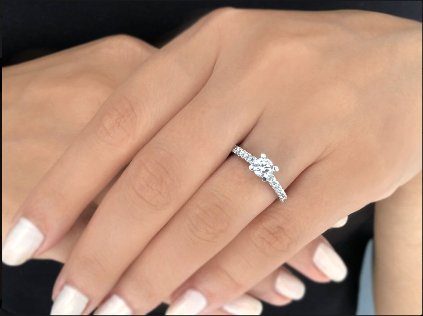 0.75 Carat Diamond Halo Engagement Ring