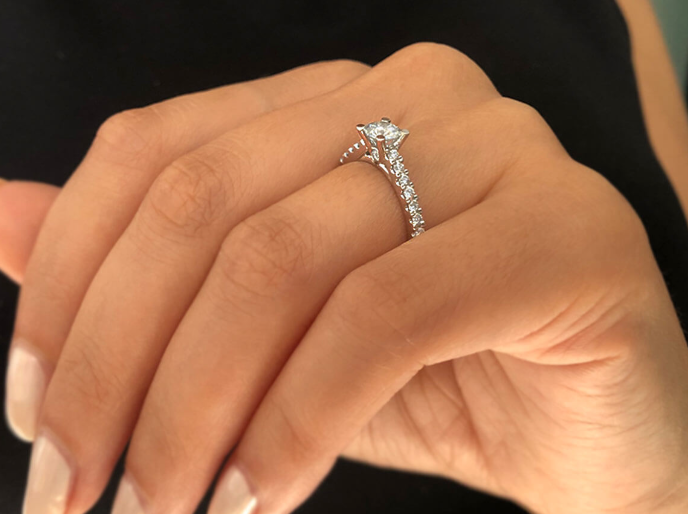 0.75 Carat Diamond Halo Engagement Ring