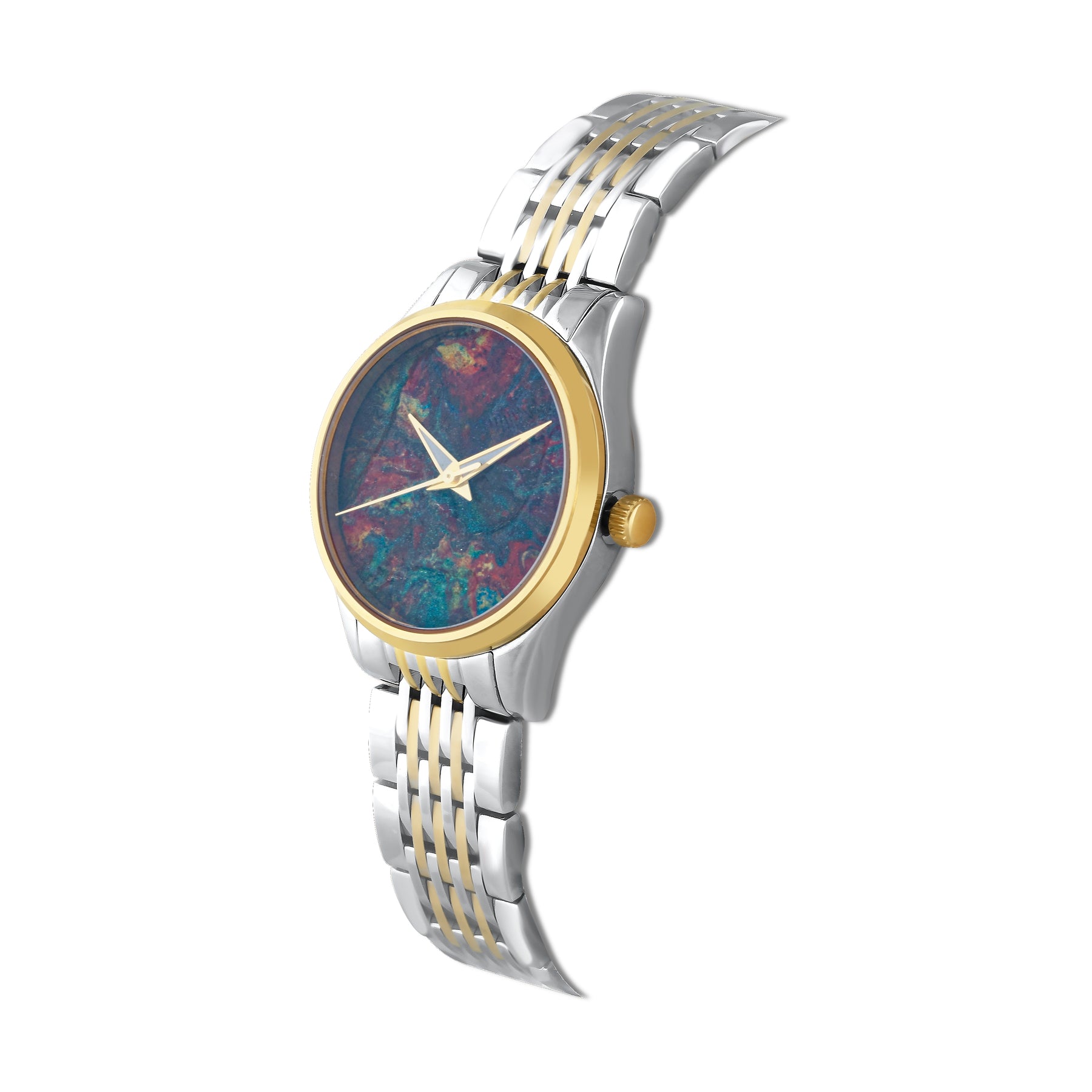 Armbanduhr in Grüner Abstrakter Kunst
