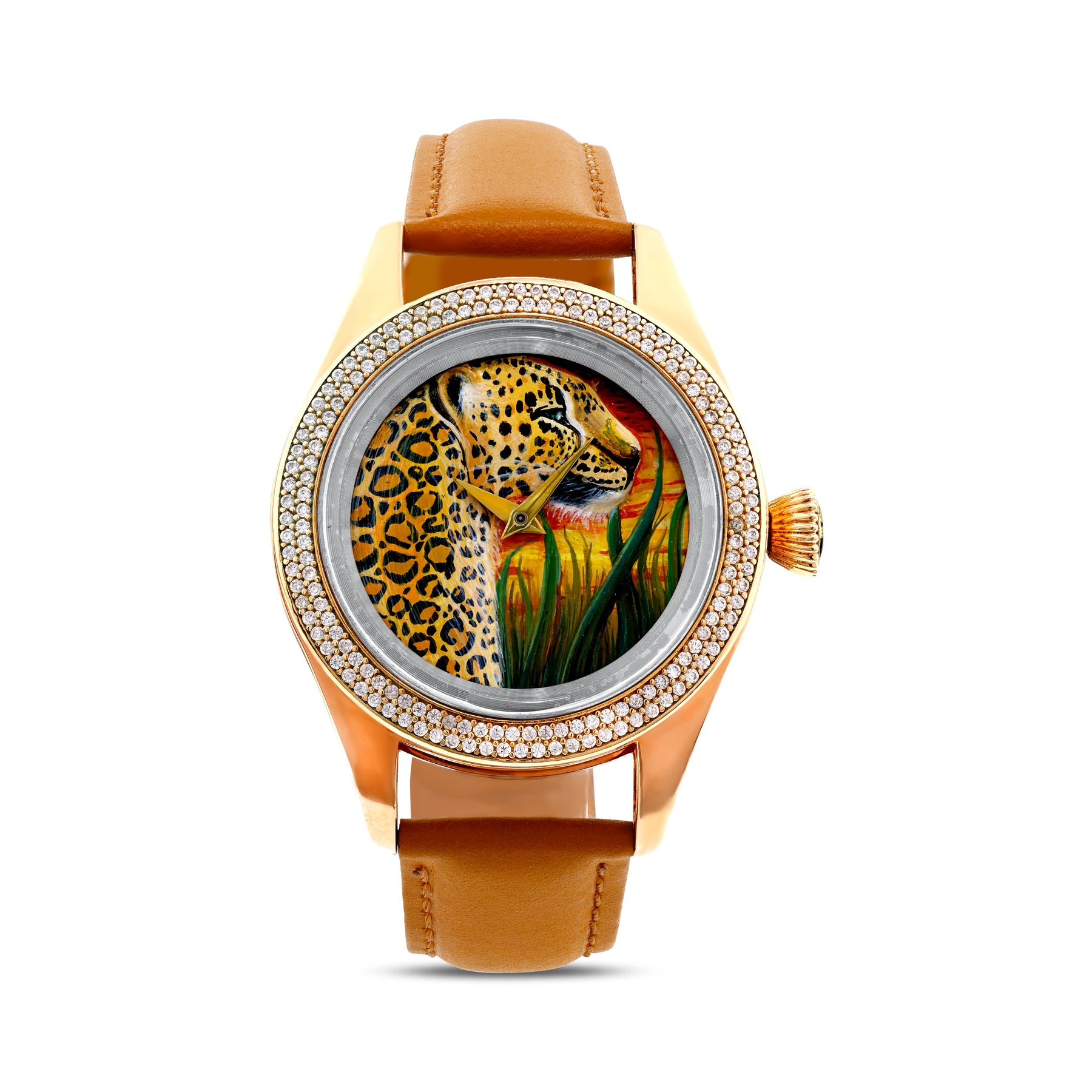 Gemstone Micro Painted Jaguar Watch