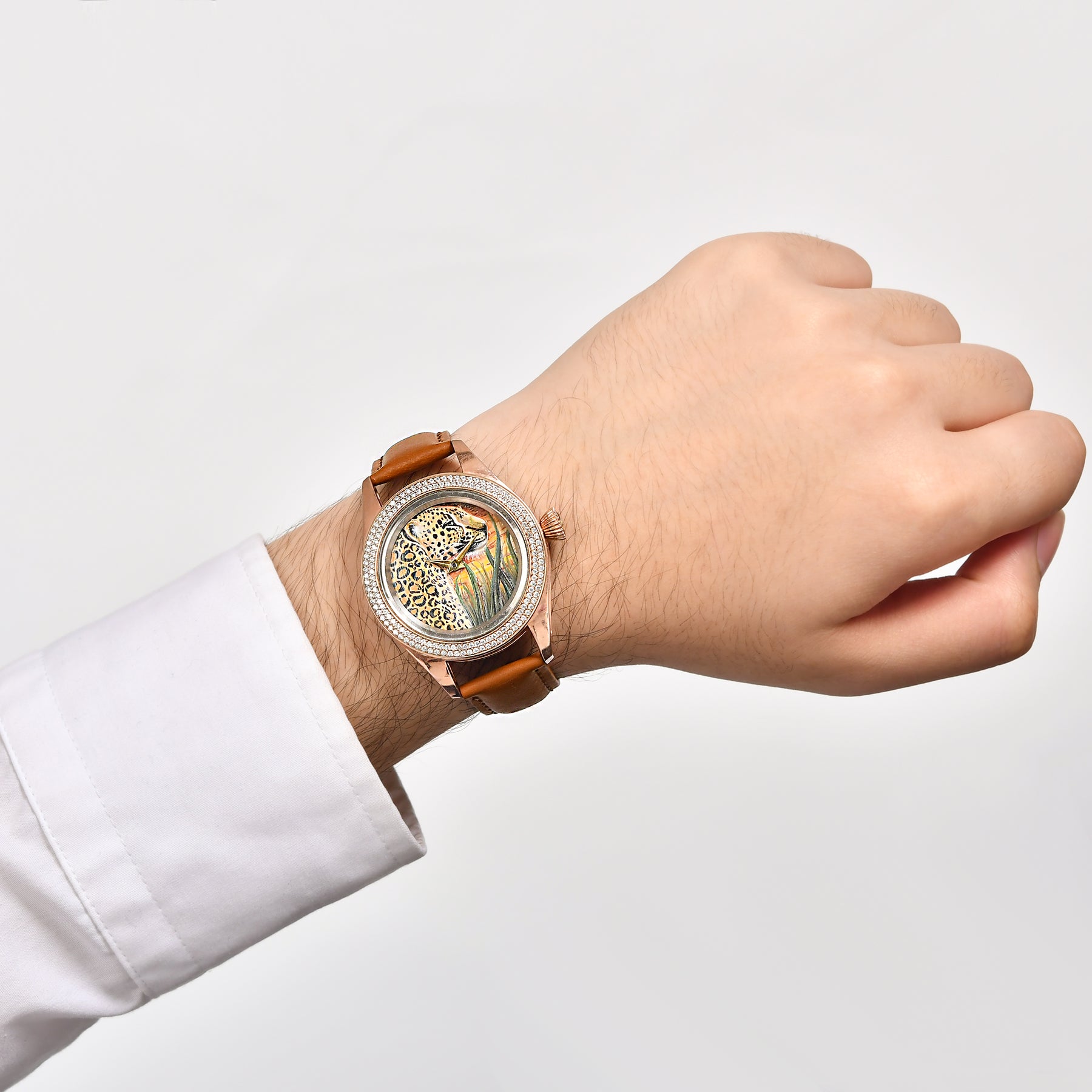 Gemstone Micro Painted Jaguar Watch