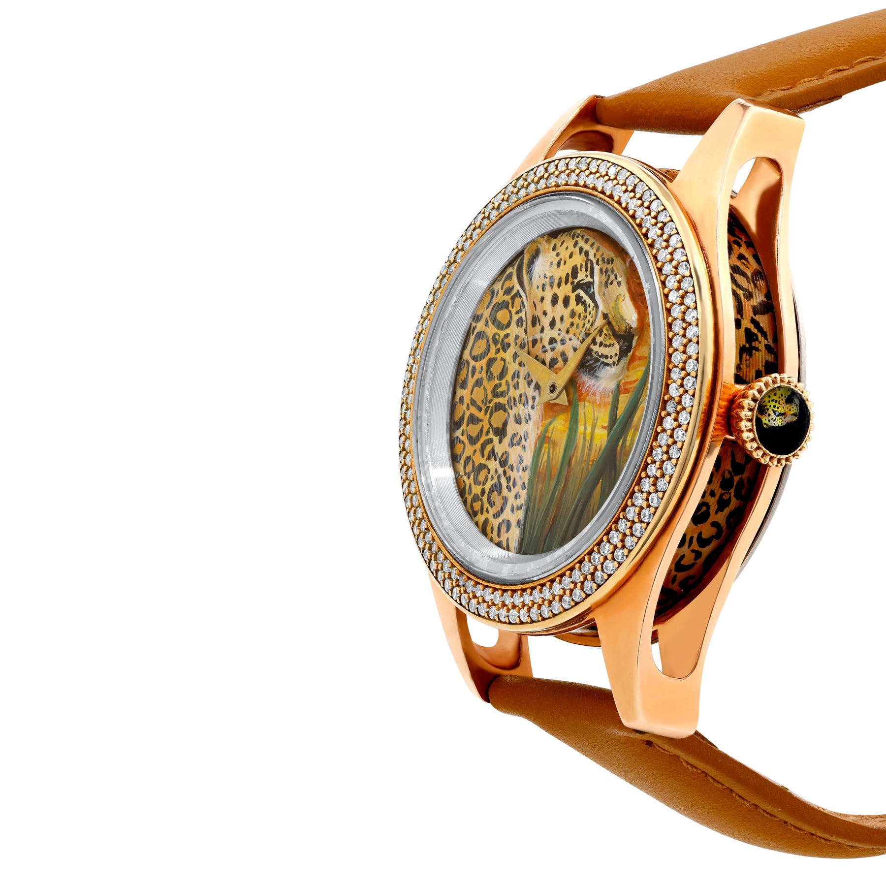 Gemstone Micro Painted Jaguar Watch