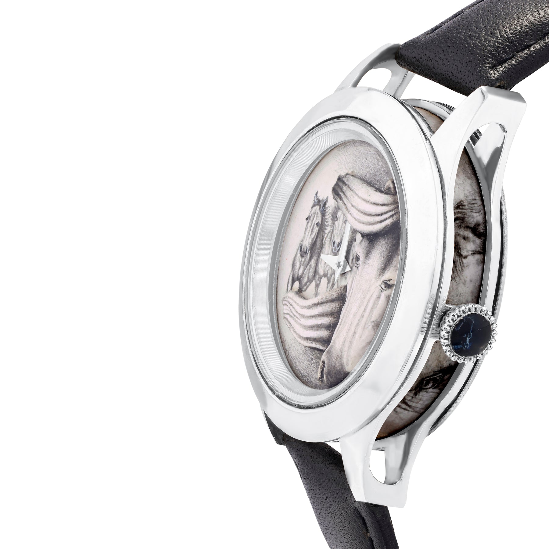 Schwarz Weiße Pferde Uhr