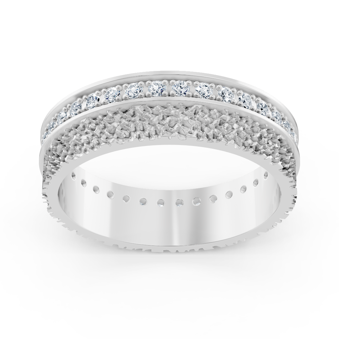Bague en diamant exquise en or blanc 14 carats