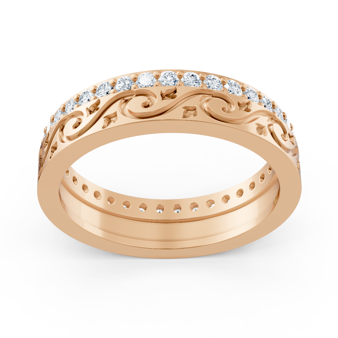 Bague Birgie en or rose 14 carats avec diamants – 0,518 ct