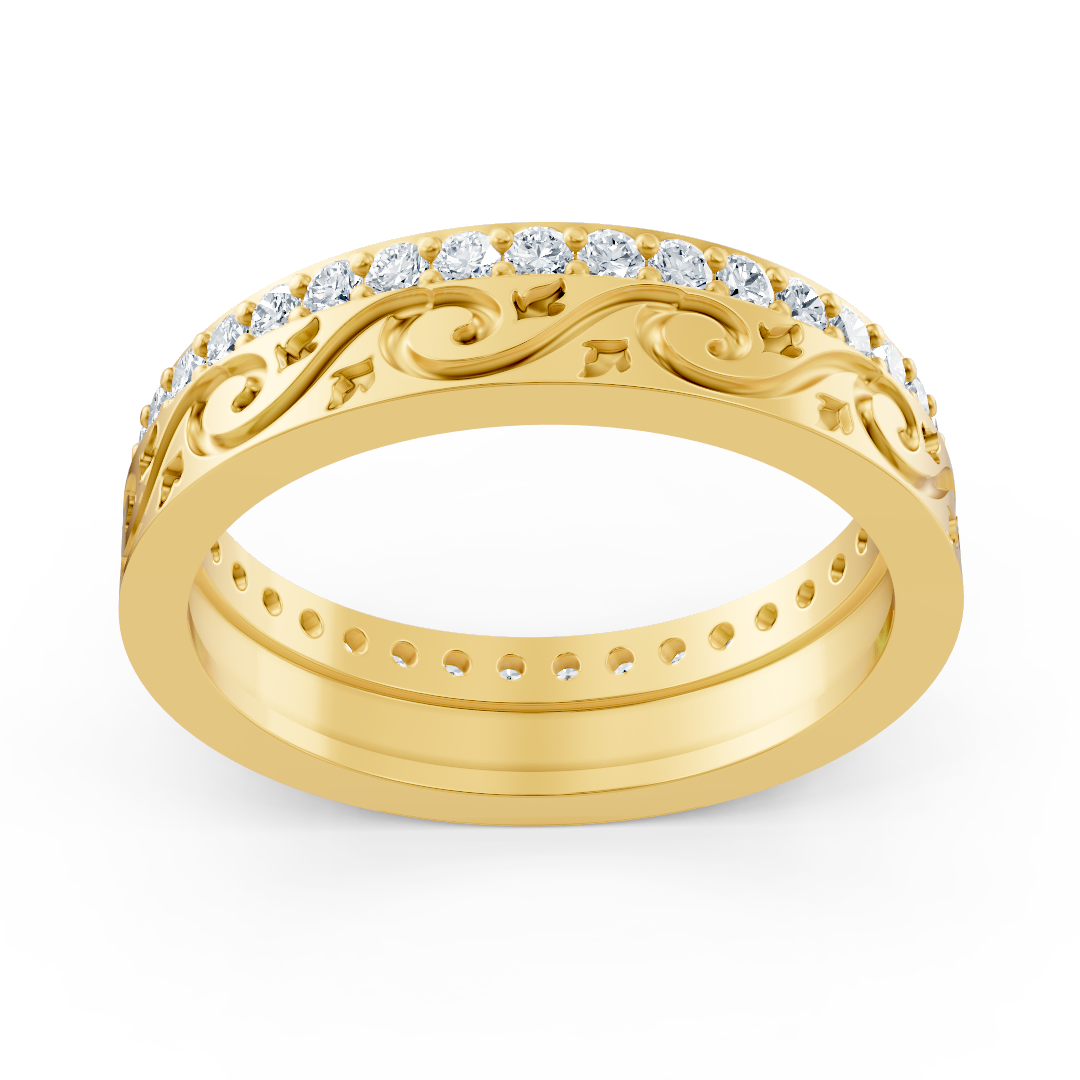 Bague Birgie en or jaune 14 carats avec diamants – 0,518 ct