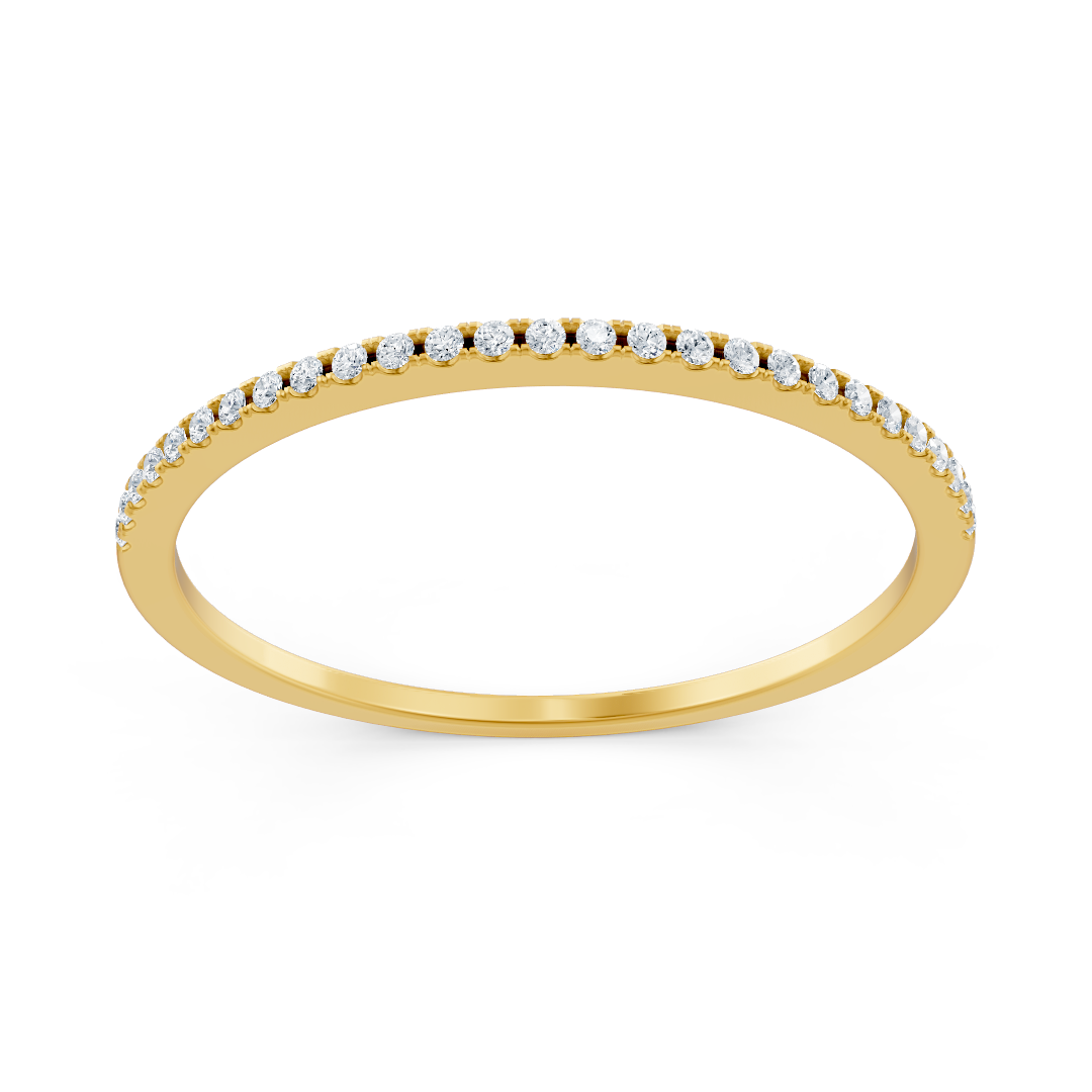 Bague demi-éternité en or jaune avec diamant Birgie