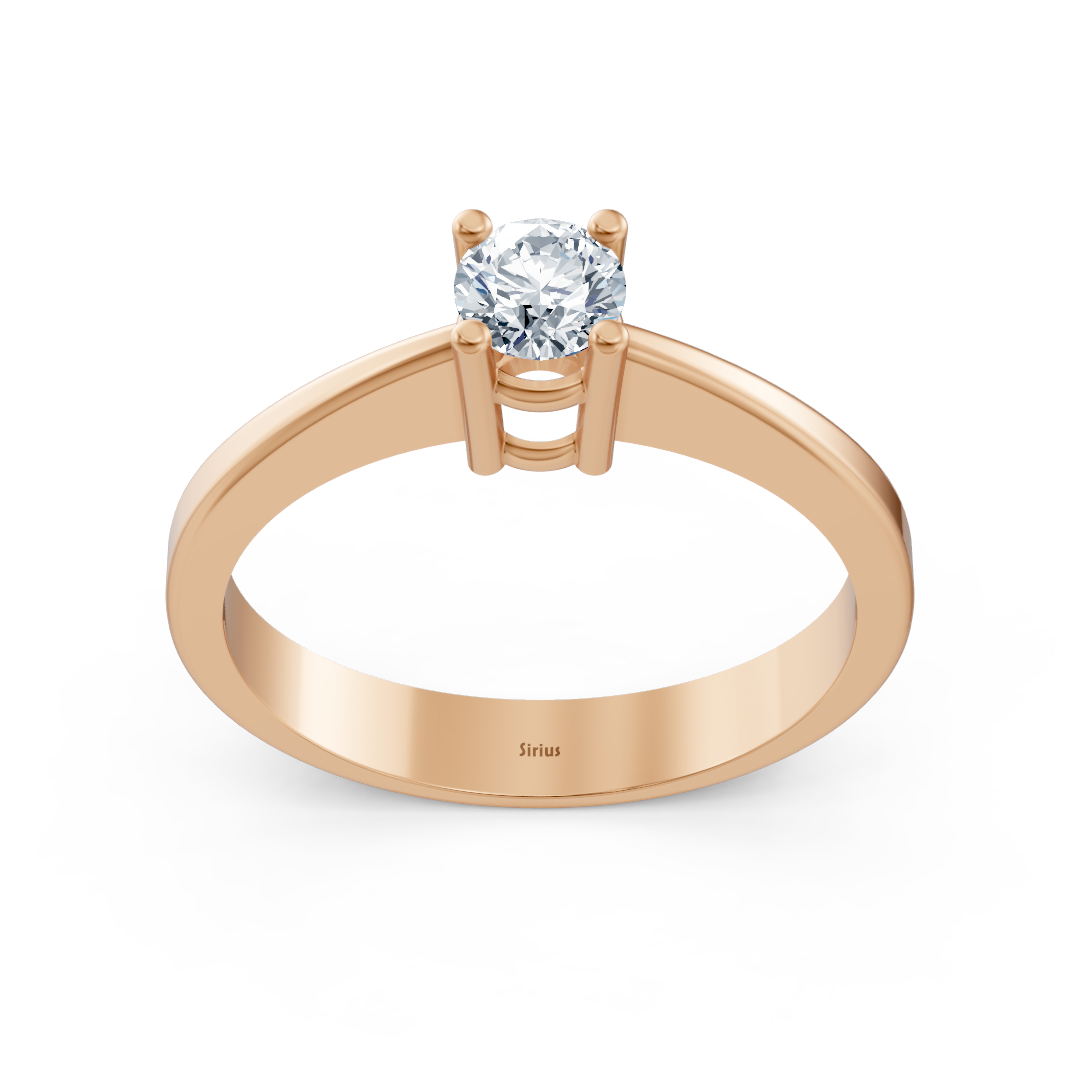 Birgie diamond solitaire ring in rose gold