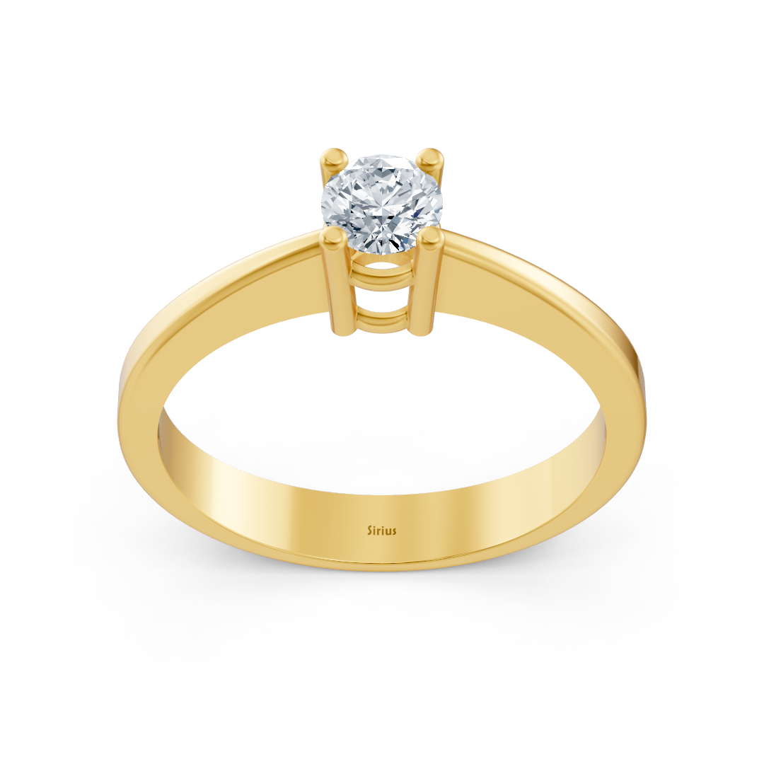 Birgie diamond solitaire ring in yellow gold