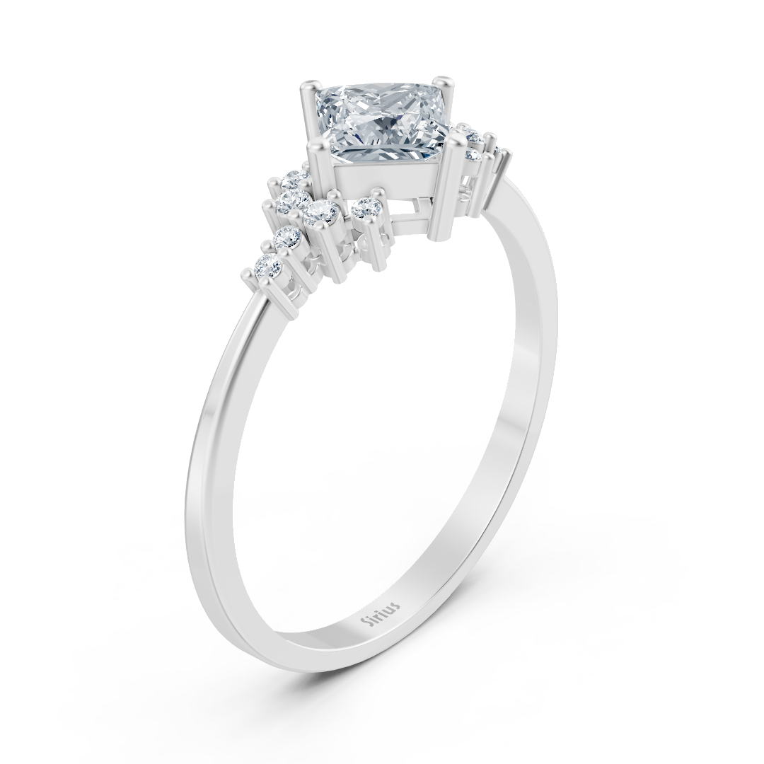 Birgie Diamant- und Saphirring in Weissgold