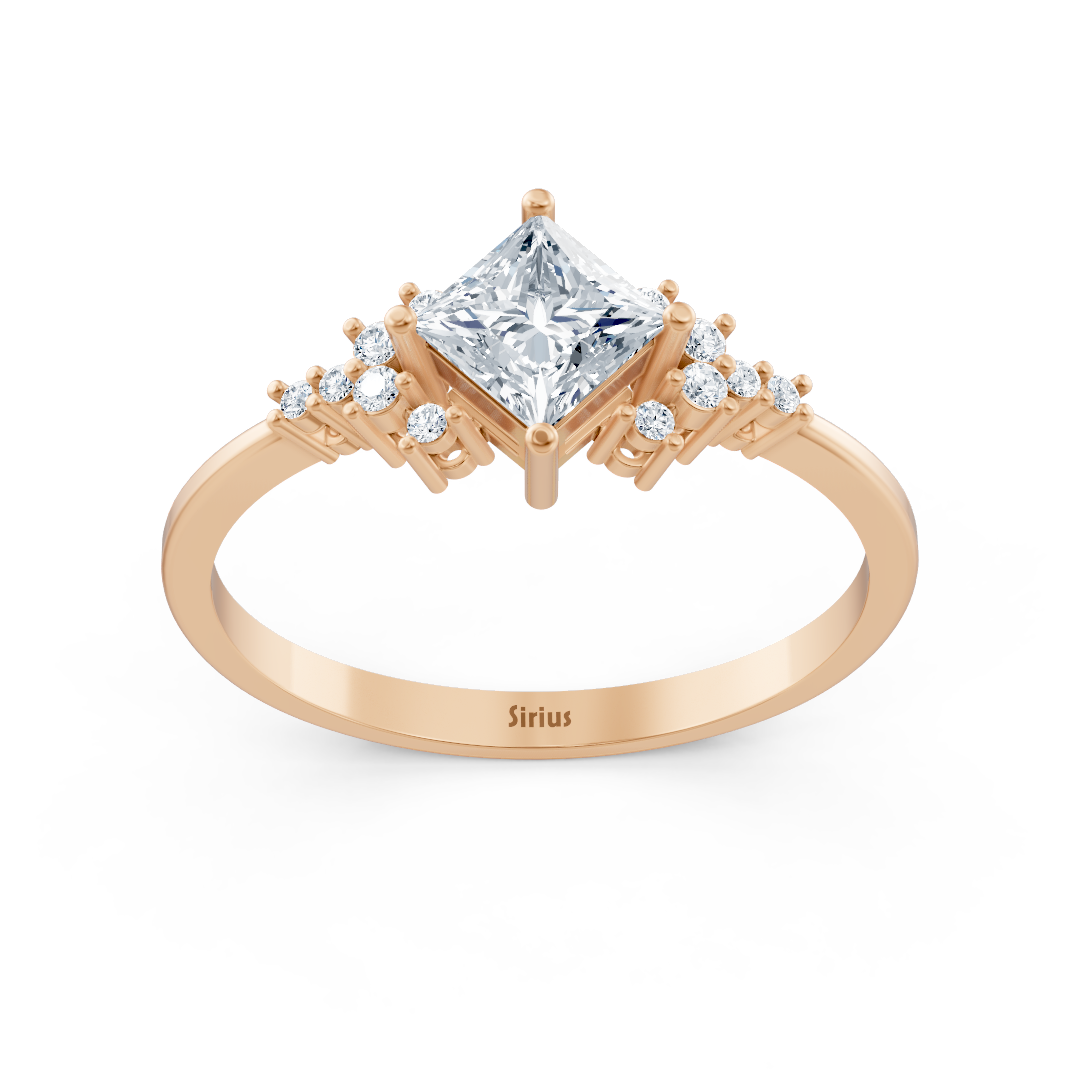 Bague Birgie en or rose avec diamants et saphirs