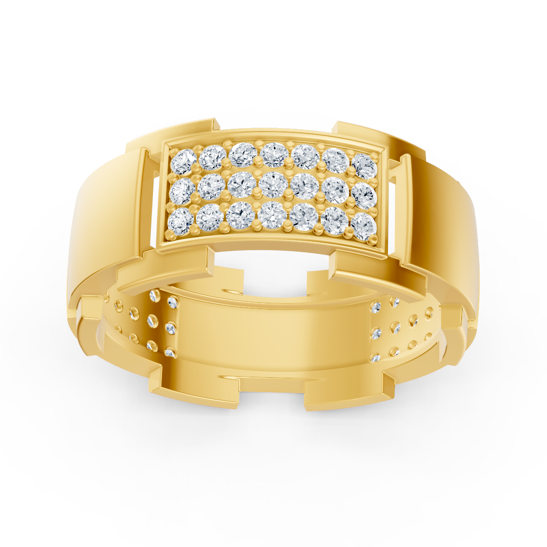 14 Karat Gold Design Trauring mit Diamanten