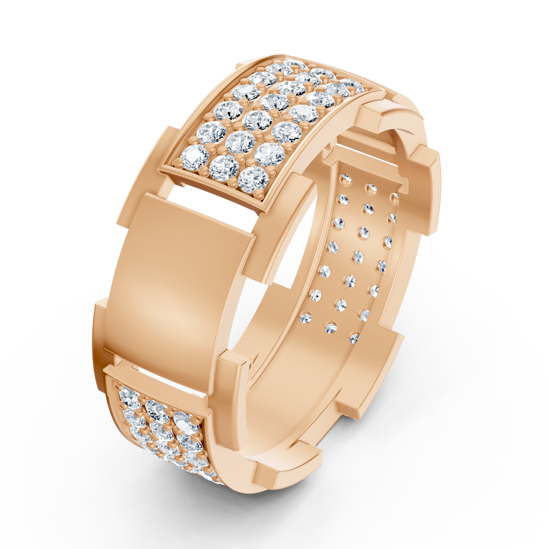 14 Karat Gold Design Trauring mit Diamanten