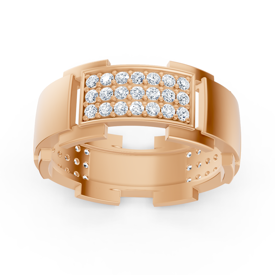 14 Karat Gold Design Trauring mit Diamanten