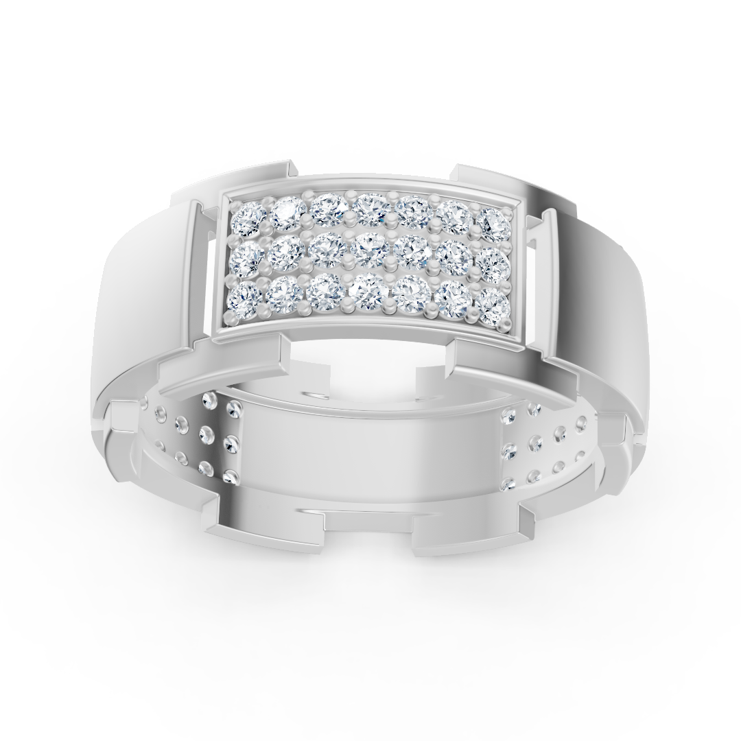 14 Karat Gold Design Trauring mit Diamanten