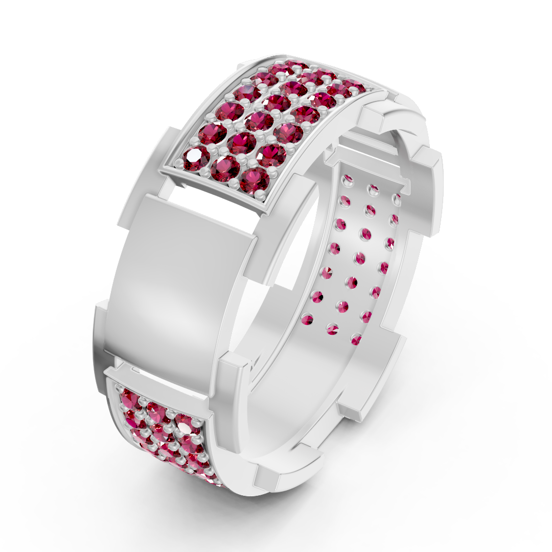 14 Karat Gold Design Trauring mit Diamanten