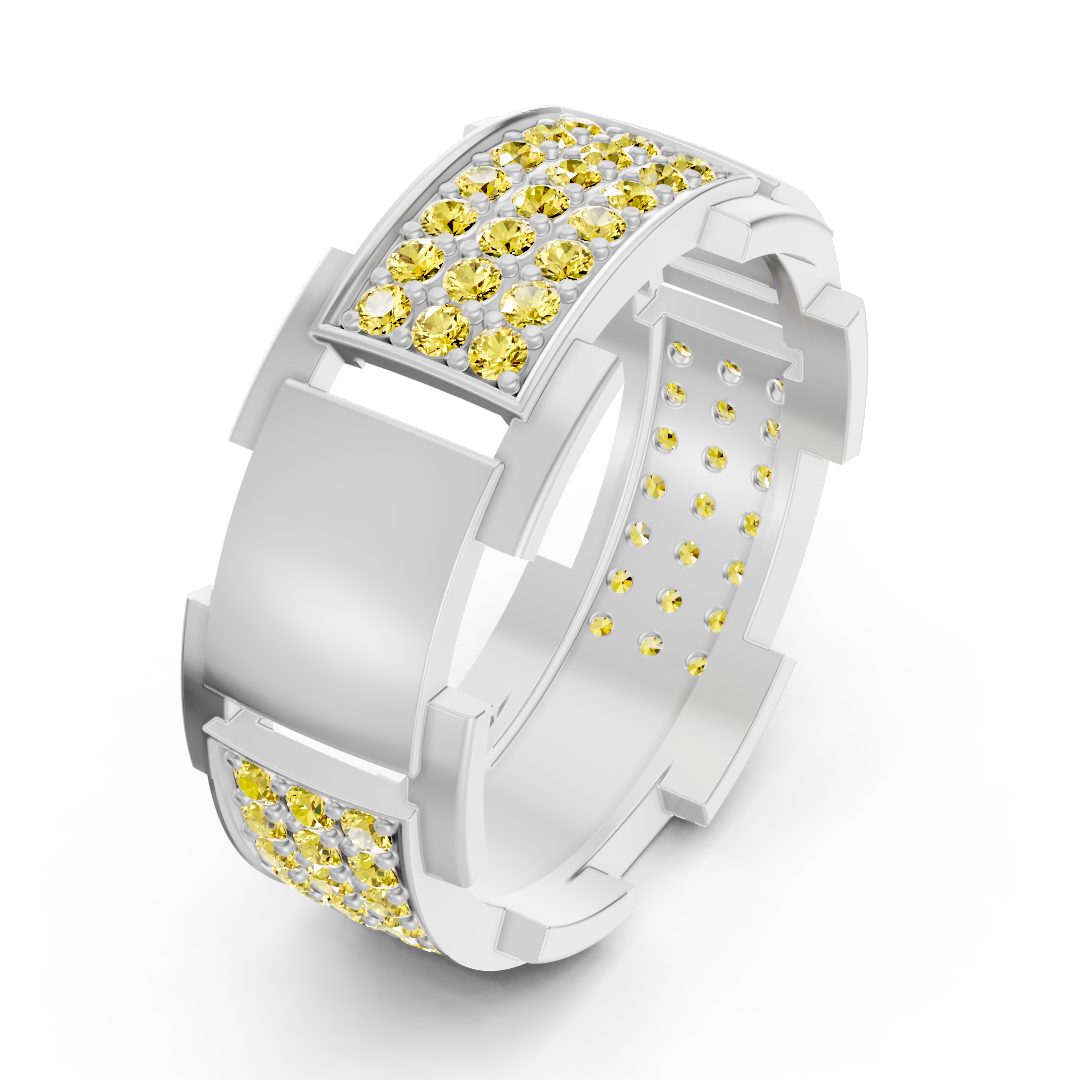 14 Karat Gold Design Trauring mit Diamanten