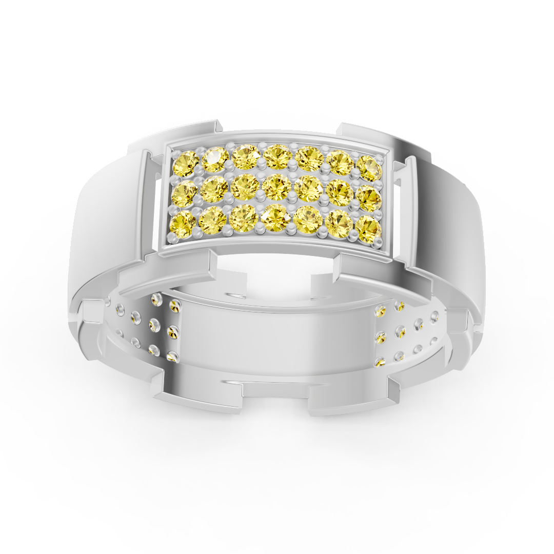 14 Karat Gold Design Trauring mit Diamanten