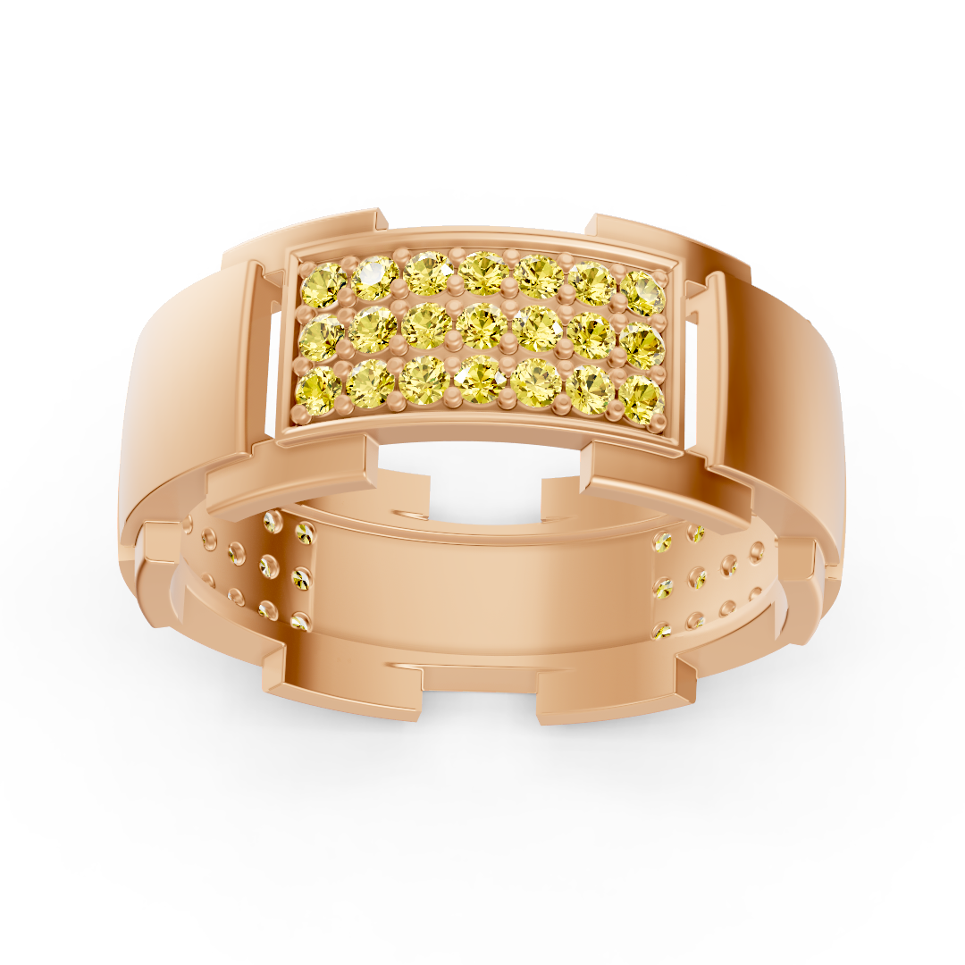 14 Karat Gold Design Trauring mit Diamanten