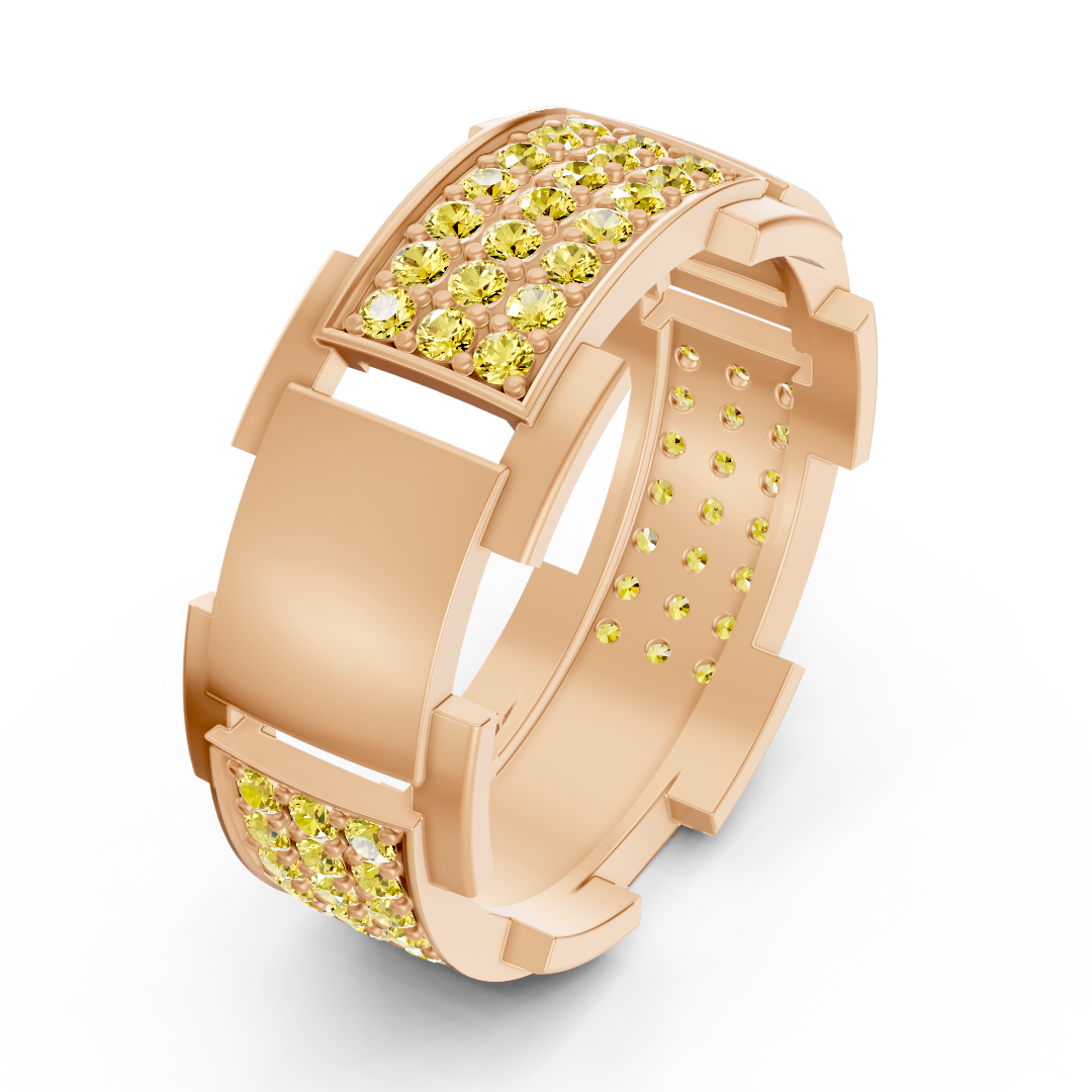 14 Karat Gold Design Trauring mit Diamanten