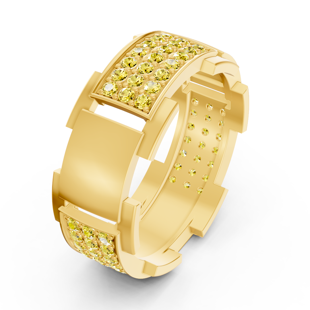 14 Karat Gold Design Trauring mit Diamanten