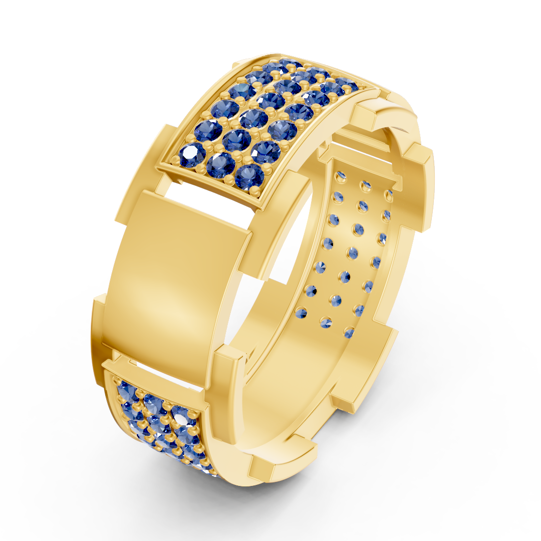 14 Karat Gold Design Trauring mit Diamanten