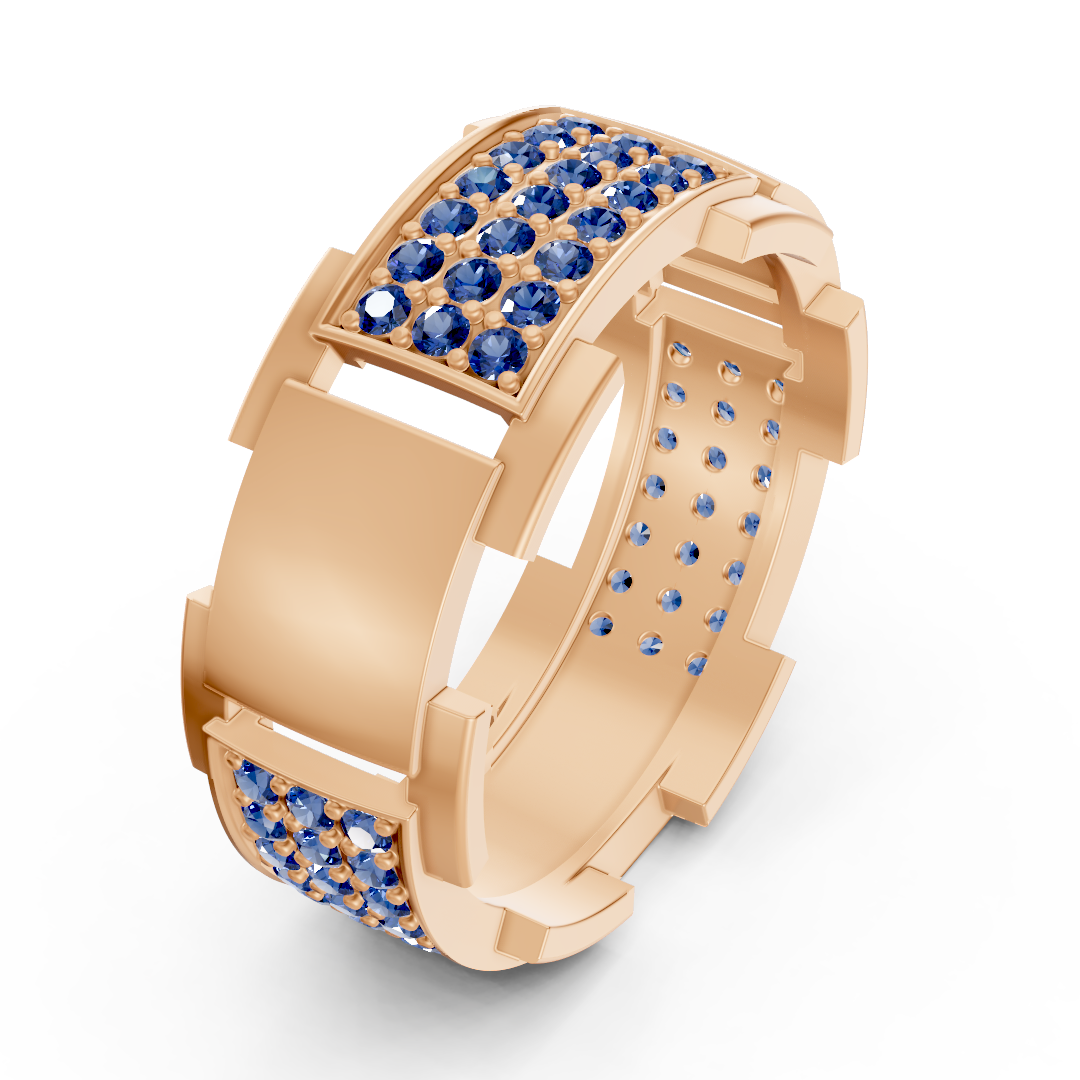 14 Karat Gold Design Trauring mit Diamanten