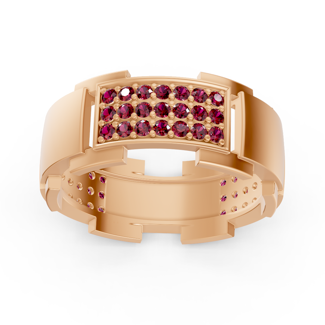 14 Karat Gold Design Trauring mit Diamanten
