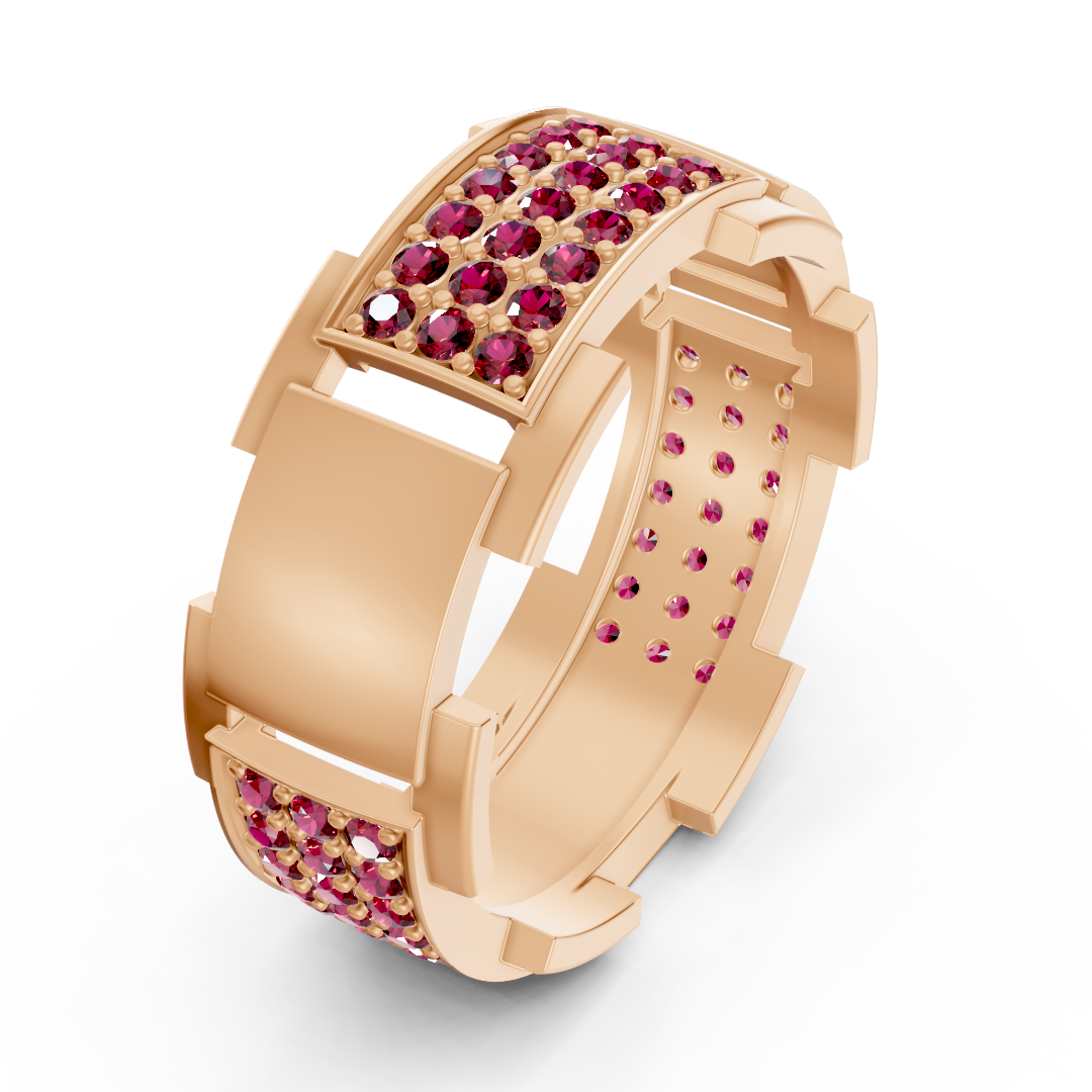14 Karat Gold Design Trauring mit Diamanten
