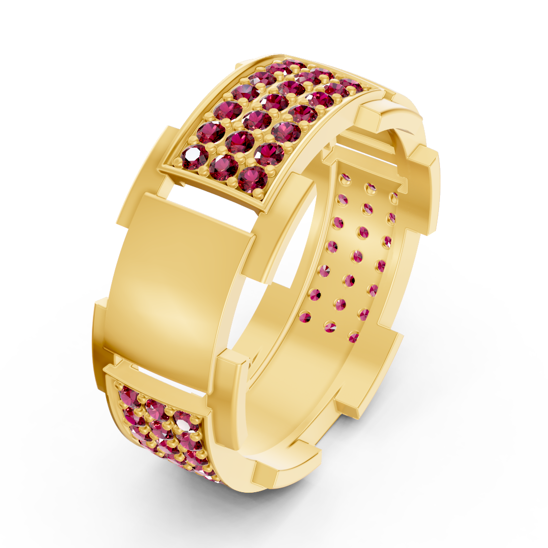 14 Karat Gold Design Trauring mit Diamanten