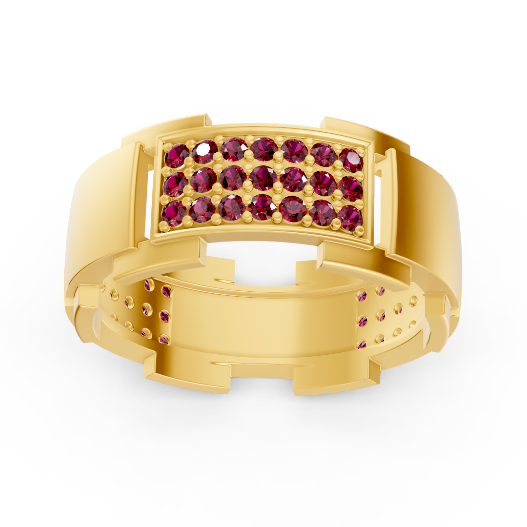 14 Karat Gold Design Trauring mit Diamanten