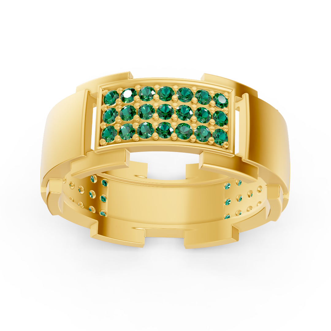 14 Karat Gold Design Trauring mit Diamanten