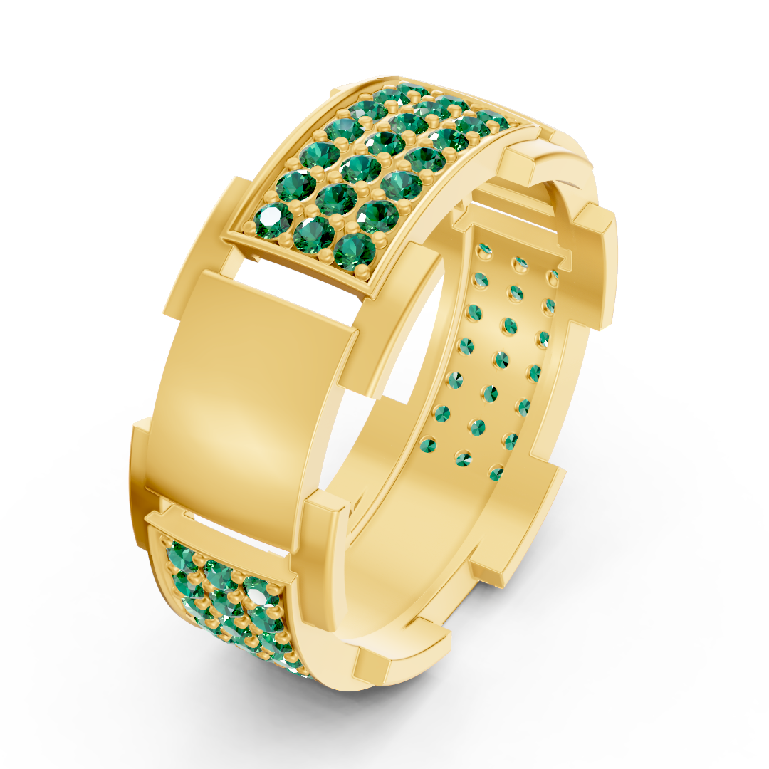 14 Karat Gold Design Trauring mit Diamanten