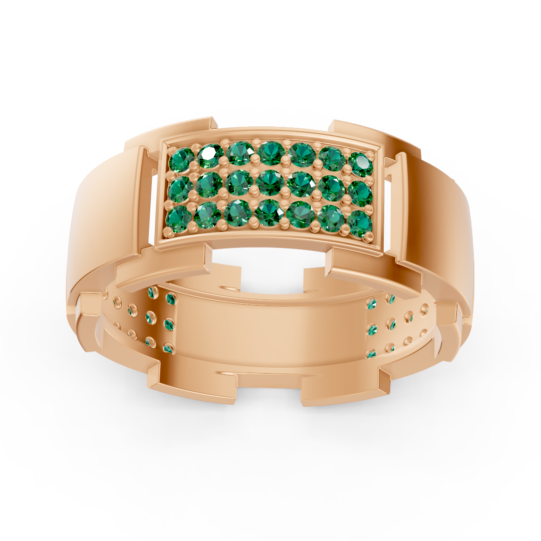 14 Karat Gold Design Trauring mit Diamanten