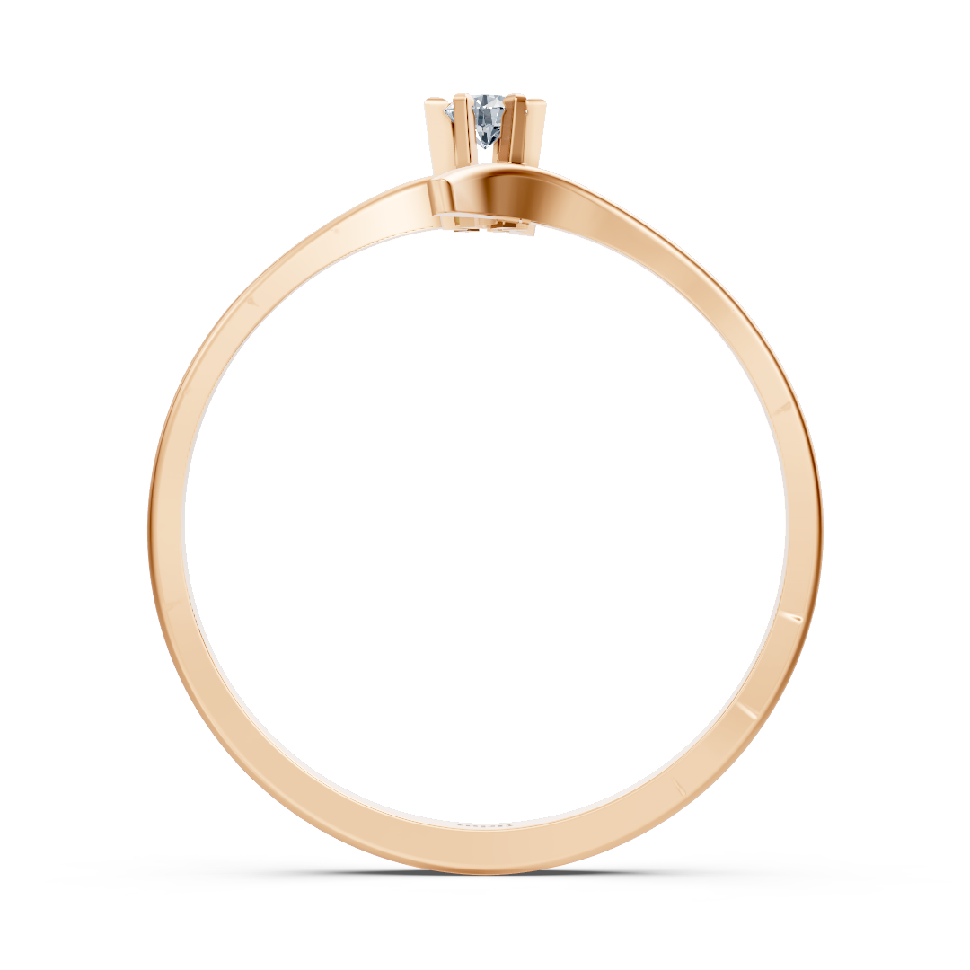 Roségold Diamant Solitärring Schlicht