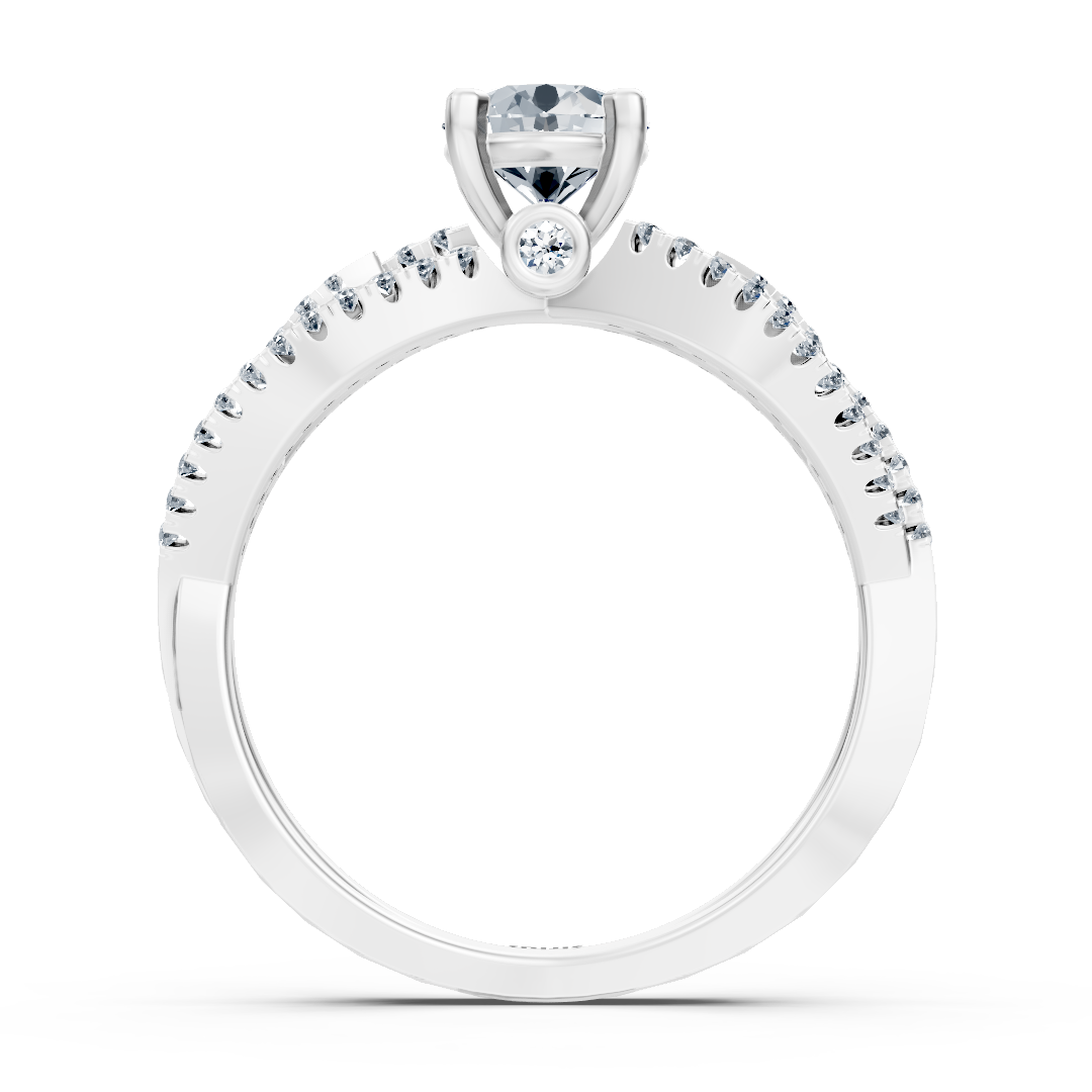 White gold diamond engagement ring "Open Band"
