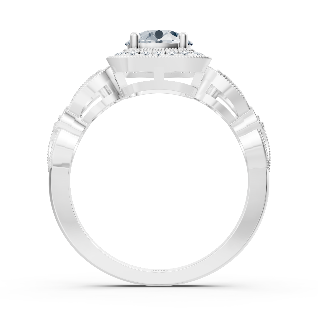 Vintage Elegance 14k white gold diamond ring
